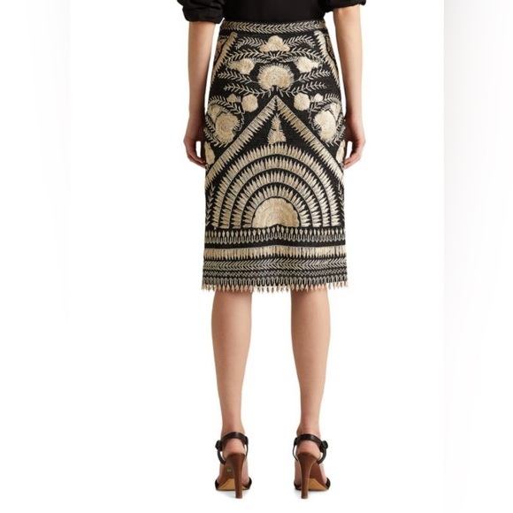 Ralph Lauren Collection Purple Label Embroidered Raffia Silk Dress Pencil Skirt - Picture 5 of 14